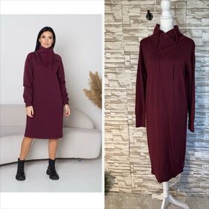 BANANA REPUBLIC Burgundy Turtleneck Sweater Dress